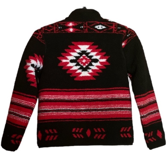 Lauren Ralph Lauren Southwestern Faux Shearling Zip Up Jacket Size Small - Picture 4 of 6